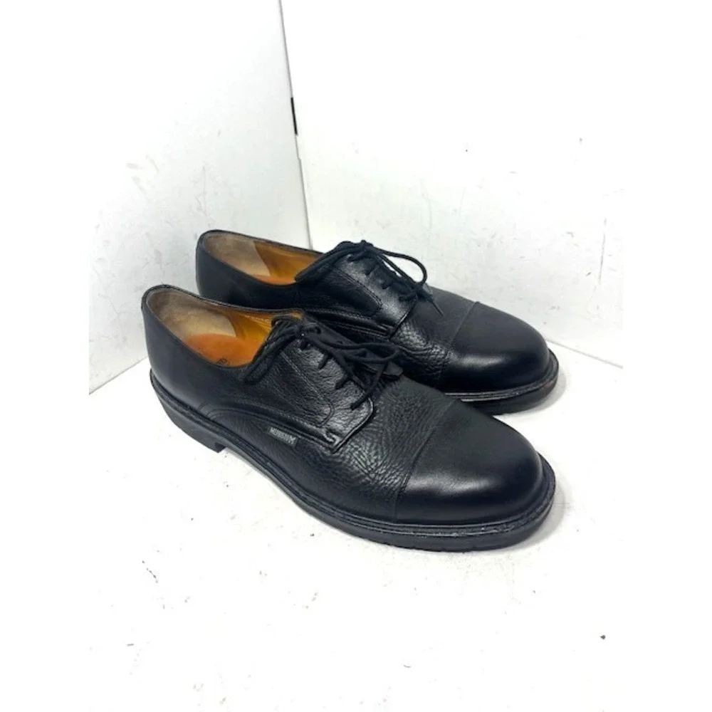 Mephisto Melchior Oxford Shoes Black Pebble Grain Leather Derby Mens 11.5